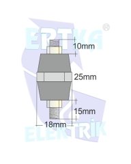 31001-5 - M5 ÇİFT CIVATALI - İzolasyon Boyu:25mm
