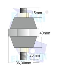 31001-8 - M8 ÇİFT CIVATALI - İzolasyon Boyu:40mm