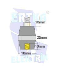 31002-510 - M5 TEK CIVATA+KÖR SOMUN - İzolasyon Boyu:25mm(Cıvata Boyu:10mm)