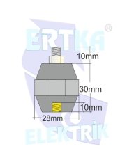 31002-6 - M6 TEK CIVATA+KÖR SOMUN - İzolasyon Boyu:30mm