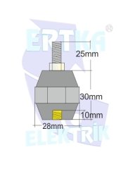 31002-625 - M6 TEK CIVATA+KÖR SOMUN - İzolasyon Boyu:30mm(Cıvata Boyu:25mm)