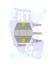 31003-6 - M6 KÖR SOMUNLU - İzolasyon Boyu:30mm