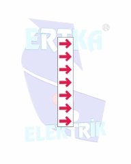 41025 - KIRMIZI OK İPEK BARA YAPIŞTIRMA ETİKETİ - 3 cm