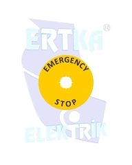 42022 - EMERGENCY (ACİL) STOP BUTON ETİKETİ - BÜYÜK:90mm