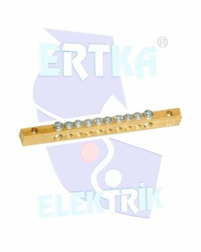 44052 - 10 DELİKLİ TOPRAKLAMA KLEMENSİ - AYAKSIZ /125A (7x12mm)