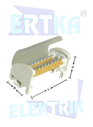 45054 - 2 KUTUPLU 2+18 DELİKLİ DAĞITIM ÜNİTESİ /80A (6,5x9mm)