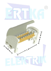 45054 - 2 KUTUPLU 2+18 DELİKLİ DAĞITIM ÜNİTESİ /80A (6,5x9mm)
