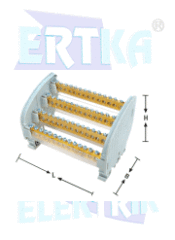 45071 - 4 KUTUPLU 2+8 DELİKLİ DAĞITIM ÜNİTESİ /100A (7x12mm) (YÜKSEK GÖVDE)