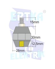 31011-8 - M8 TEK CIVATA+KÖR SOMUN - İzolasyon Boyu:30mm